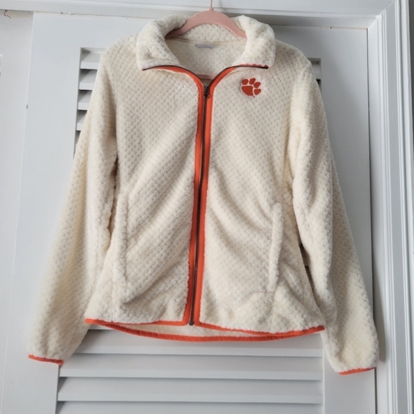 Columbia Women's Cream Clemson Tigers Sherpa full-zip jacket. - Picture 5 of 13